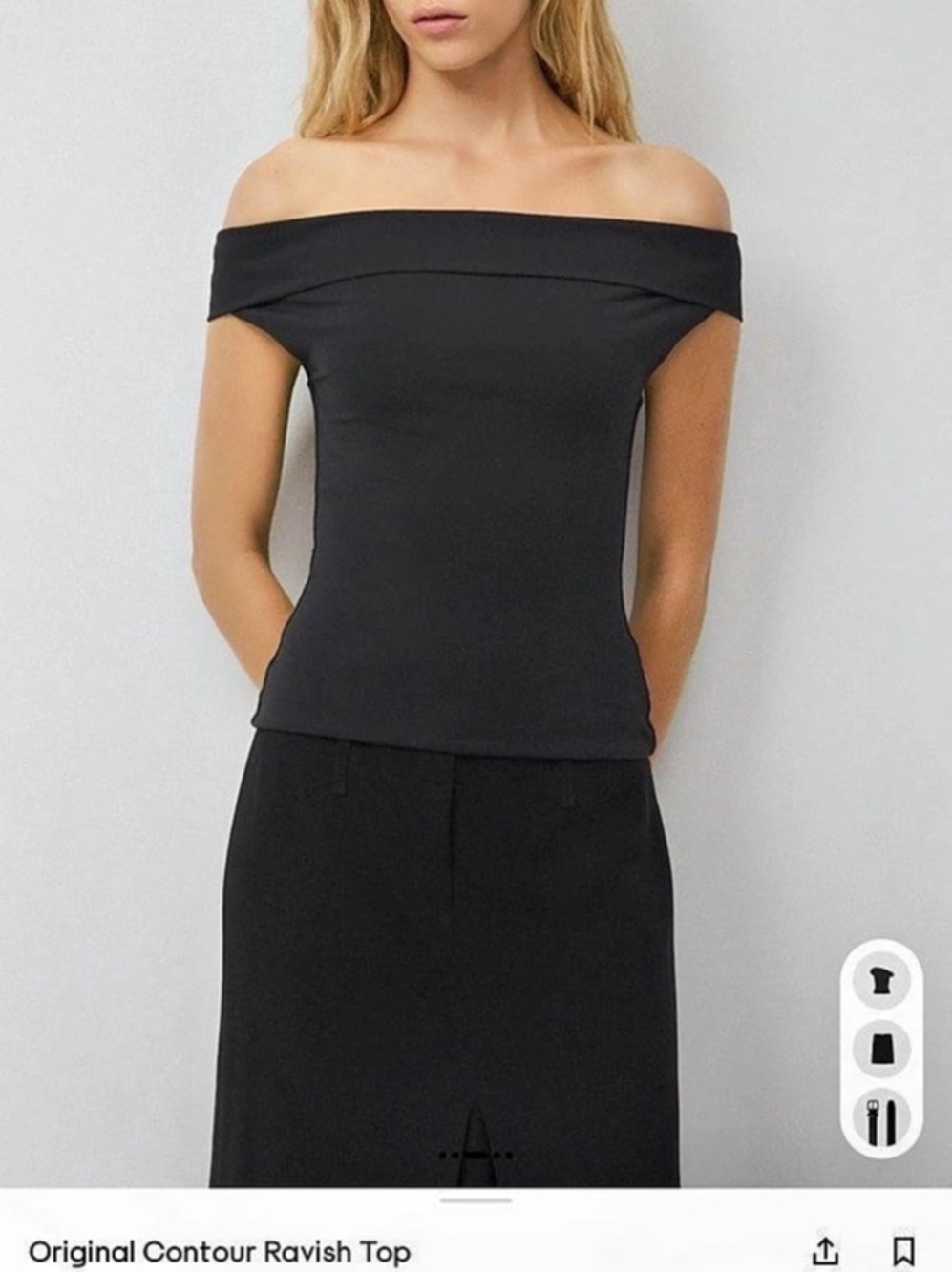 Wilfred Contour Top Off-Shoulder Black